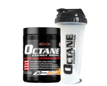 OCTANE ENERGY DRINK® Tub + Shaker Bottle SPECIAL: Plus receive a Free Sample Packet of each Flavor.